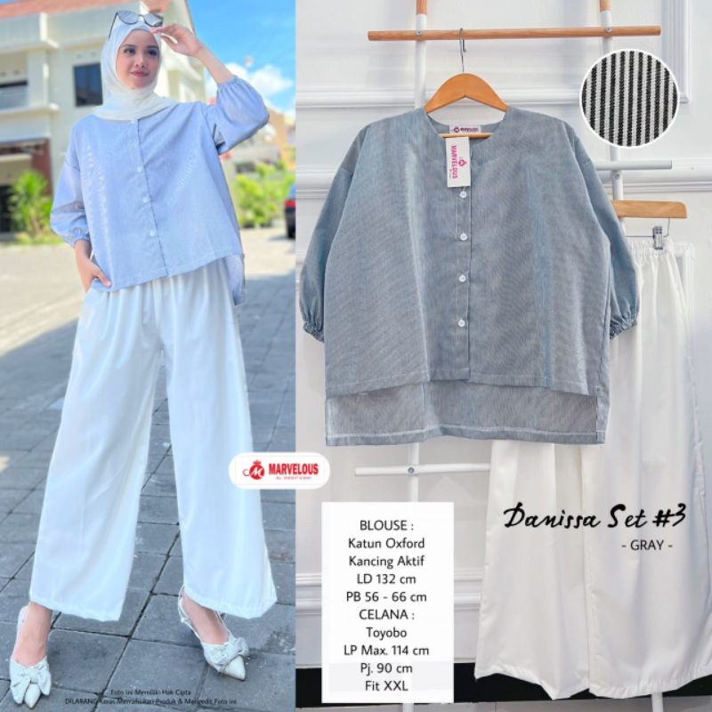 DANISSA SET #3 BY MARVELOUS (ONE SET WANITA) Set muslimah modern rekomended