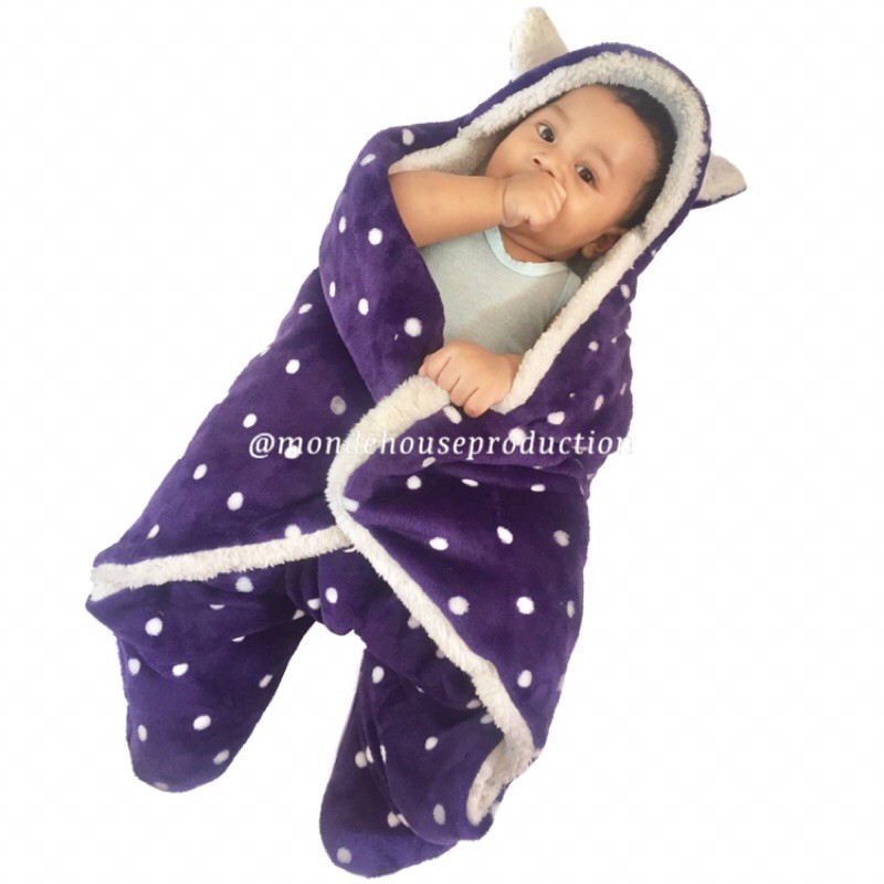 Sleeping Bag bayi Selimut Topi bayi