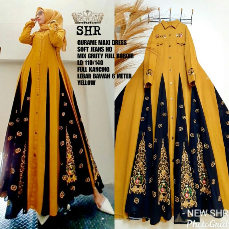 NEE GURAME MAXI DRESS SOFT JEANS HQ BY SHR ORIGINAL