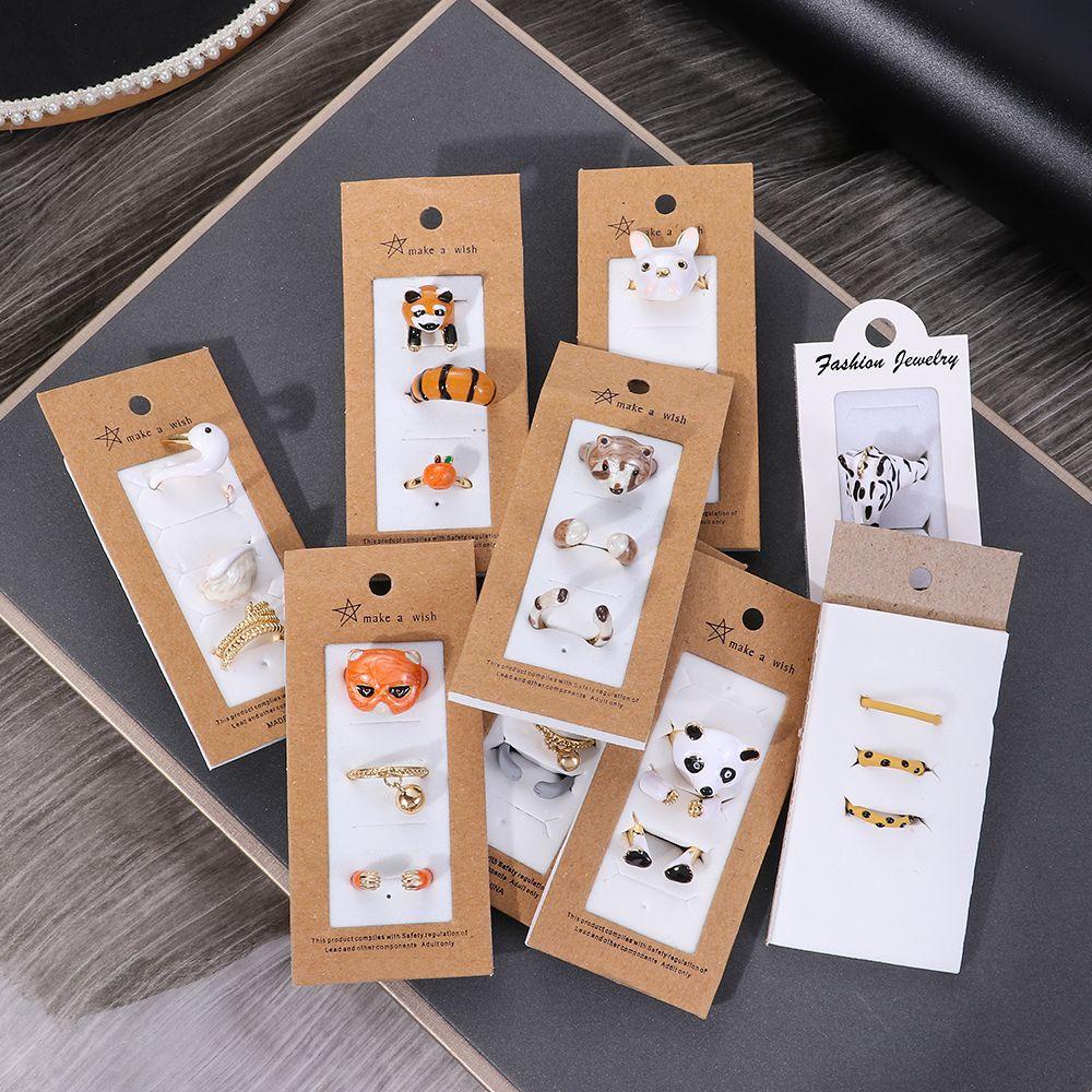 Lily Animal Set Cincin Wanita Pria New Creative Fashion Cute Cat