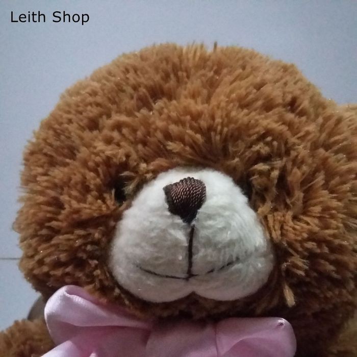 Boneka Bear Coklat Pita Pink Hadiah Gift Besar Beruang
