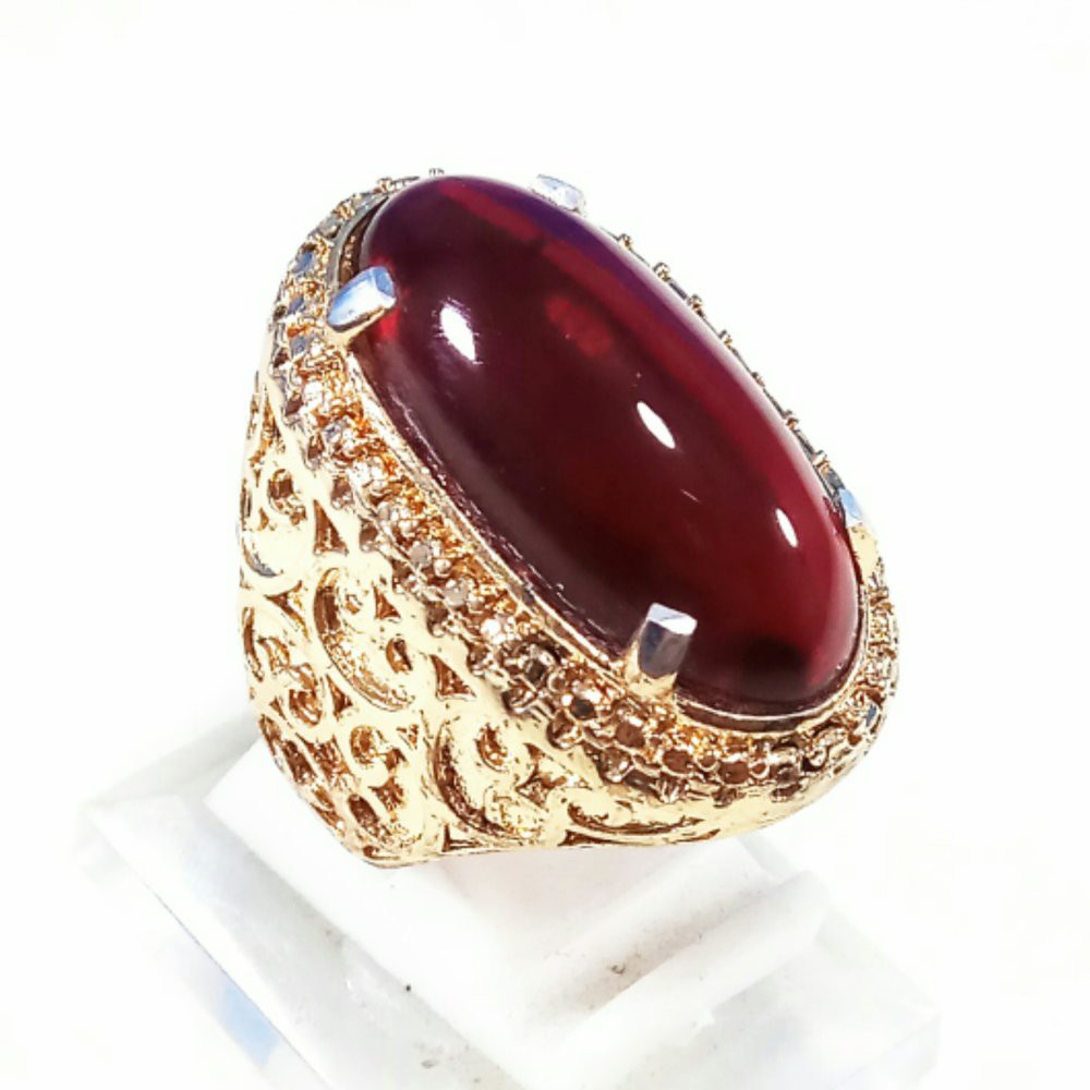 CINCIN BATU AKIK PERMATA MERAH SIAM PANDAN TERMURAH