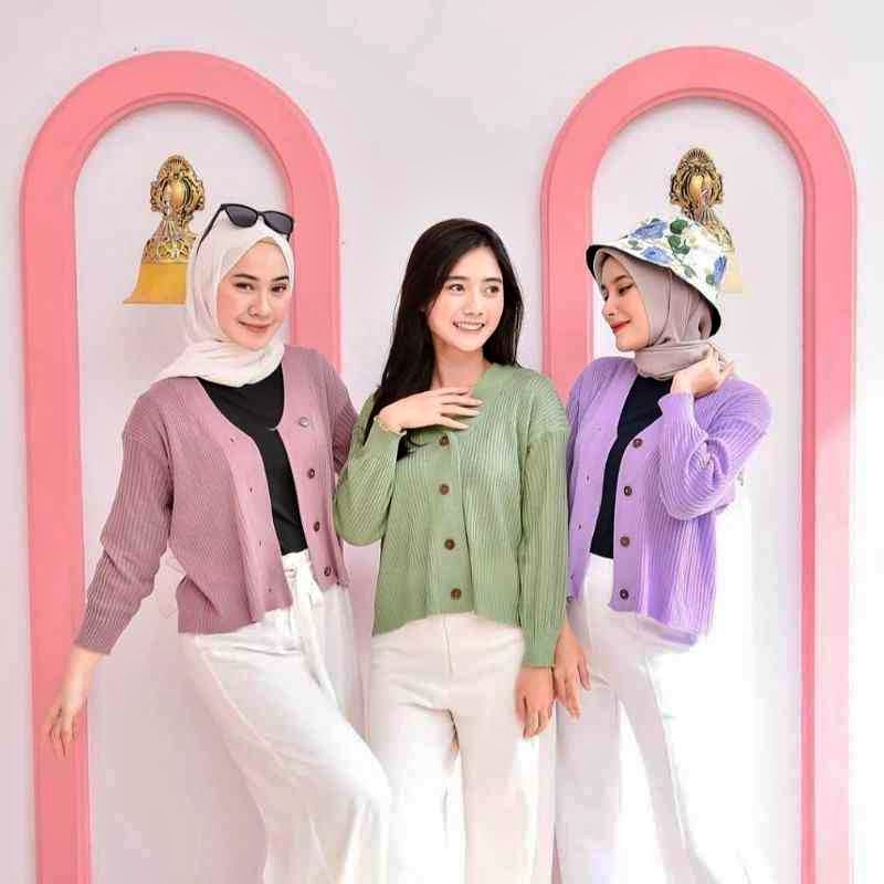 Cardigan Rajut Willy Crop Batok