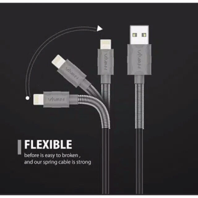 Vivian FL100 2,4A 1M  spring lighting data cable iPhone 5/5S/6/6S/7