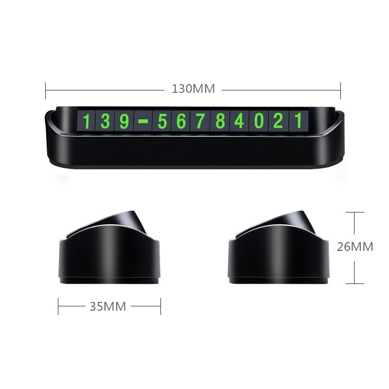 Hot Sale/Kartu Nomor Telepon Mobil Stiker Kartu Parkir Sementara Bercahaya Plat Mobil Hidden Stop Sign Aksesoris Mobil Car-styling