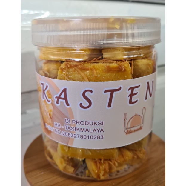 (Beli 1 Toples Kastengel Gratis 1 Kemasan Pouch Kue Sagu/Semprit) Kue Kastengel Biba Snacks Toples Ukuran 600 ML