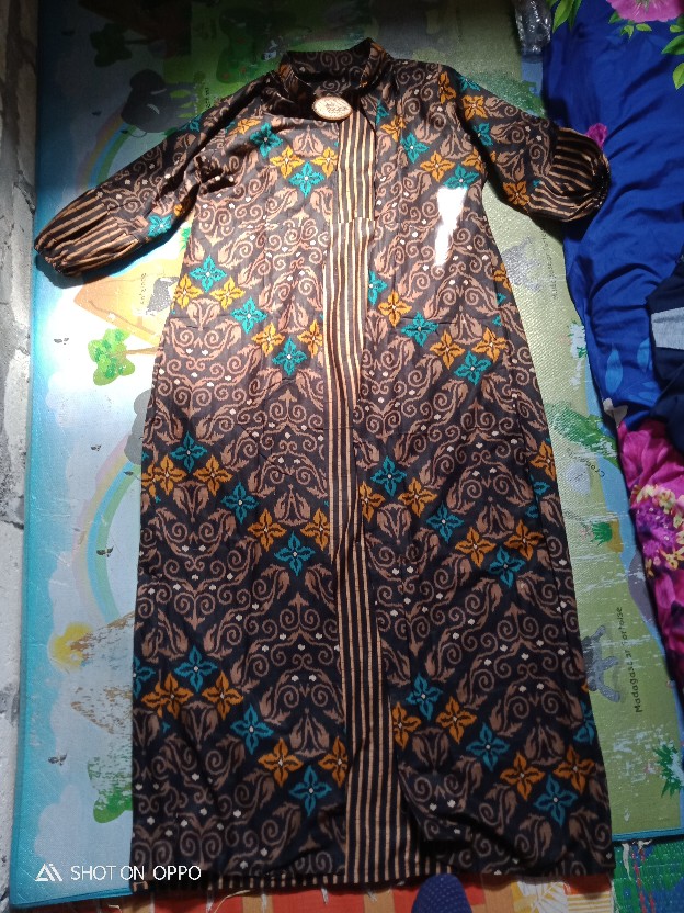 Gamis Batik Syari Madiya Katun Unggul Jaya Dress Kombinasi Mic Wolfice Sopal All Size Fit To Xl 110