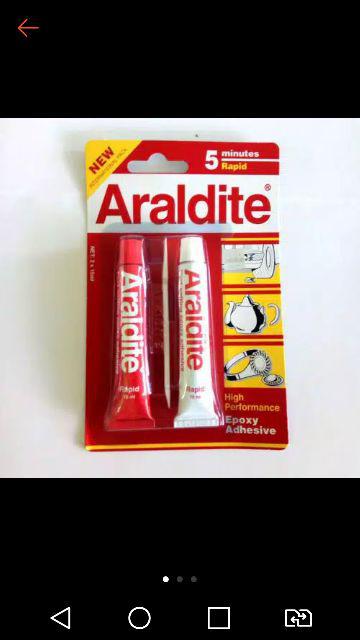 Lem Epoxy Besi Araldite Rapid 5 Menit Merah