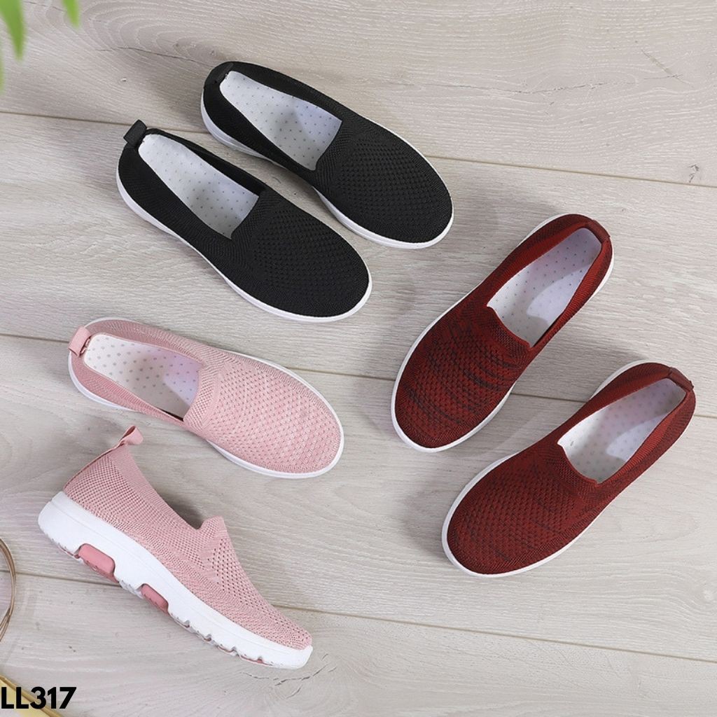 SEPATU WANITA SNEAKERS TANPA TALI COCOK OLAHRAGA SANTAI NYAMAN DIPAKAI ANTI SLIP LL317