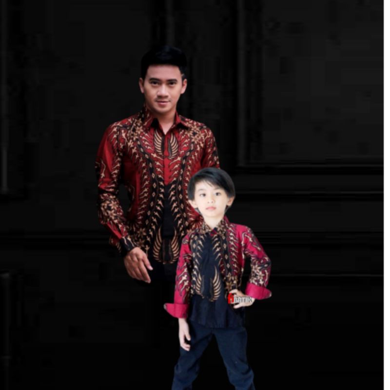 BaAJU BATIK AYAH ANAK- KEMEJA BATIK AYAH ANAK COUPLE UMUR 2-12 TAHUN TERBARU BUTIK_dian