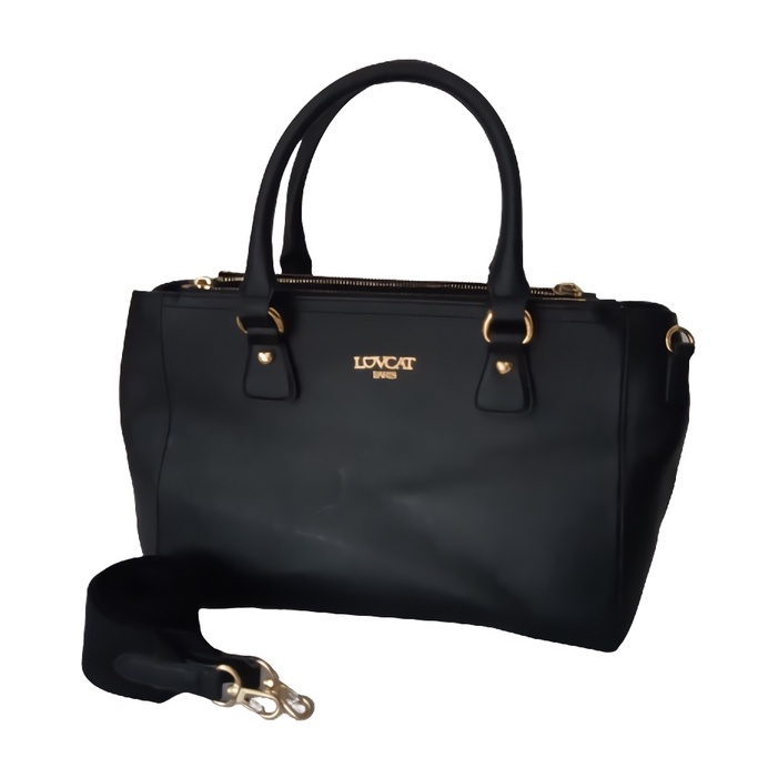 Tas Selempang Wanita Kulit Saffiano Lovcat Hitam Sling Bag Lovcat Preloved