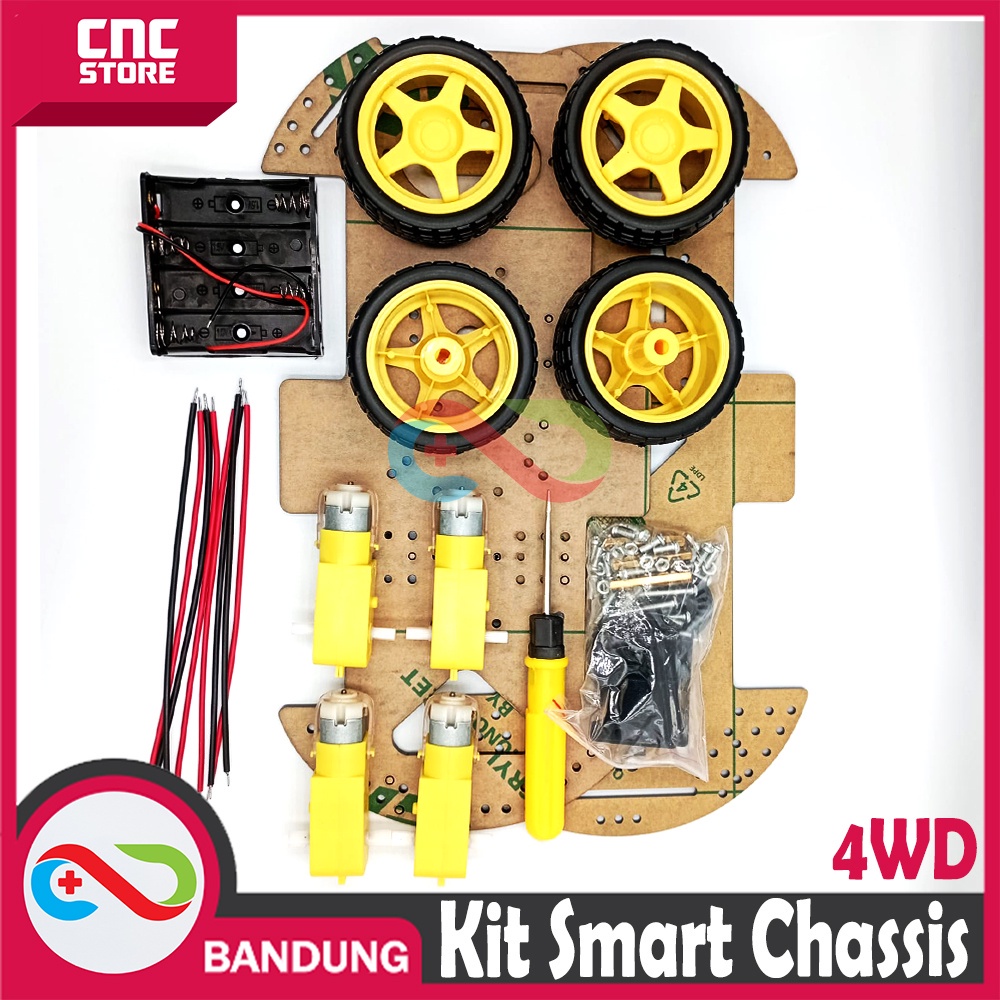 KIT SMART CHASSIS 4WD WHEEL DRIVE RC ARDUINO RASPBERRY ABS