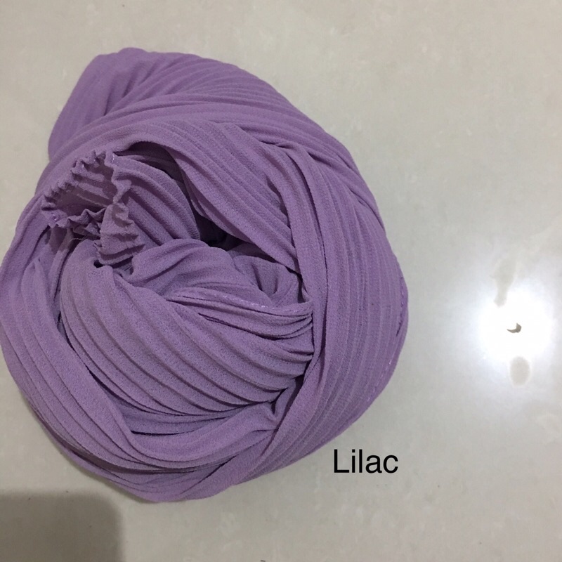 [TANPA GARIS TENGAH] FULL PLISKET PASHMINA pashmina plisket ceruty babydoll pasmina plisket-Lilac