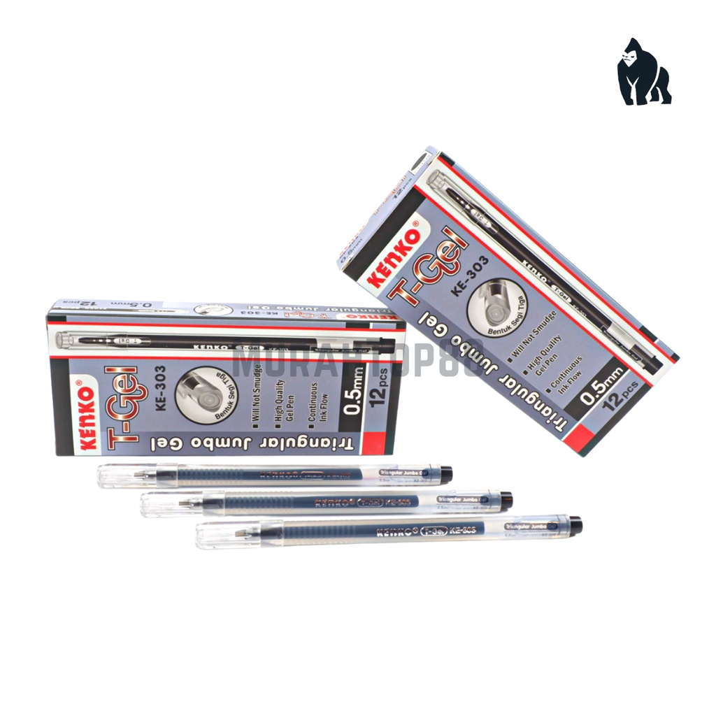 

sg Pulpen T-Gel KE-303 Kenko 0.5 mm / Triangular Jumbo Gel Pen /Ballpoint Bolpen Pena Tinta [PER
