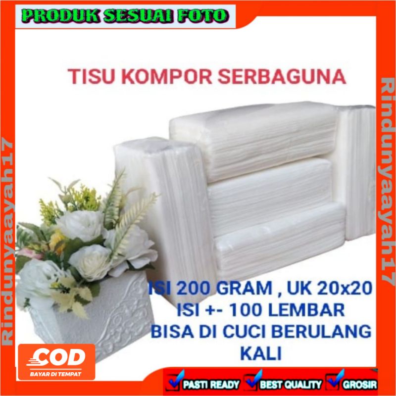 TISU KOMPOR ( 5 PACK )SERBAGUNA  (PAKET ISI 5) TISU AJAIB TISU CUCI ULANG