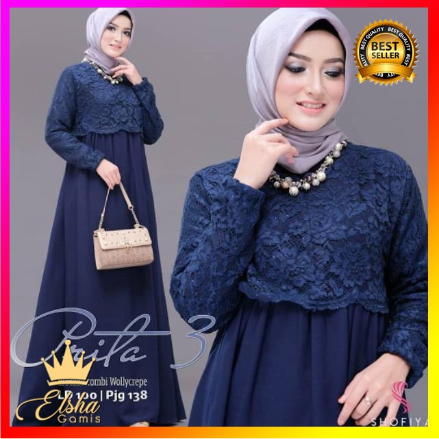 BAJU MUSLIM WANITA | GAMIS WANITA MUSLIM PRITA DRESS | BAJU PESTA WANITA MUSLIM