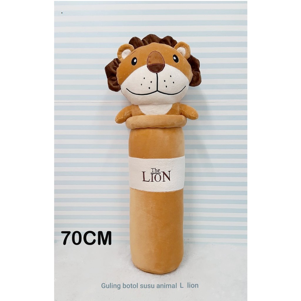 Boneka Guling Lion Botol Susu 70Cm Impor Guling Tidur Anak Hadiah Kado