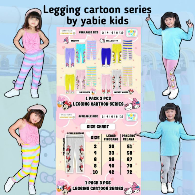 LEGGING CARTOON SERIES 3pcs by Yabie Kids Izzi.kids