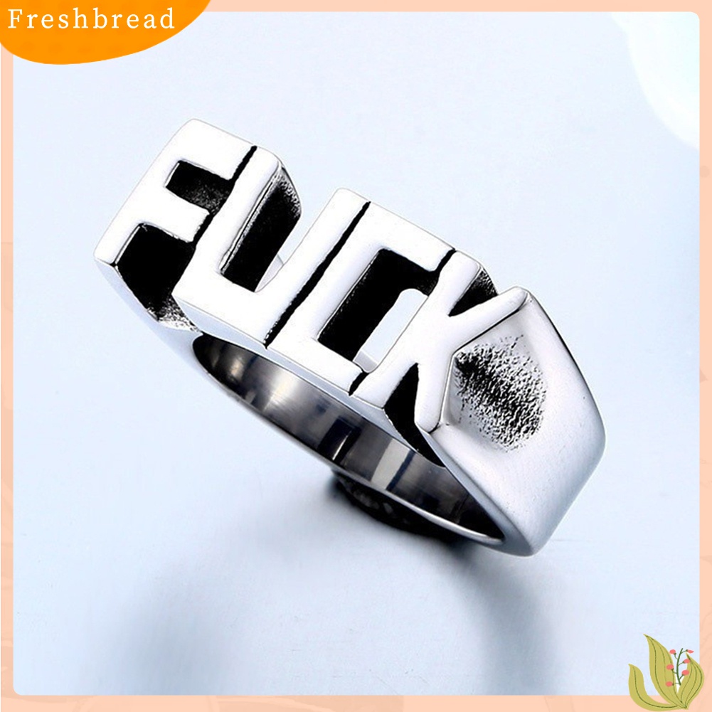 [TERLARIS]Punk Stainless Steel Letter Style Cool Hip Hop Finger Ring Jewelry for Women Men
