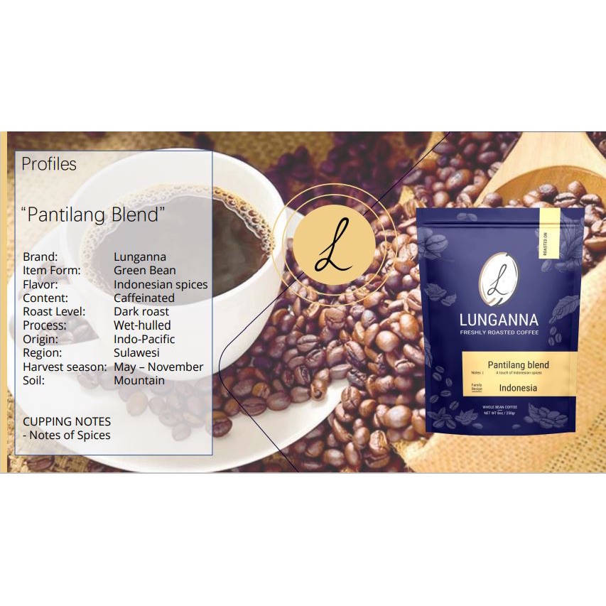 

Kopi Lunganna Pantilangblend Toraja Kalosi berat 250g