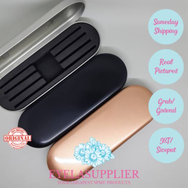 Box Organizer Tweezer Tempat Penyimpanan Pinset Stainless Steel Premium Wadah Eyelash Extension