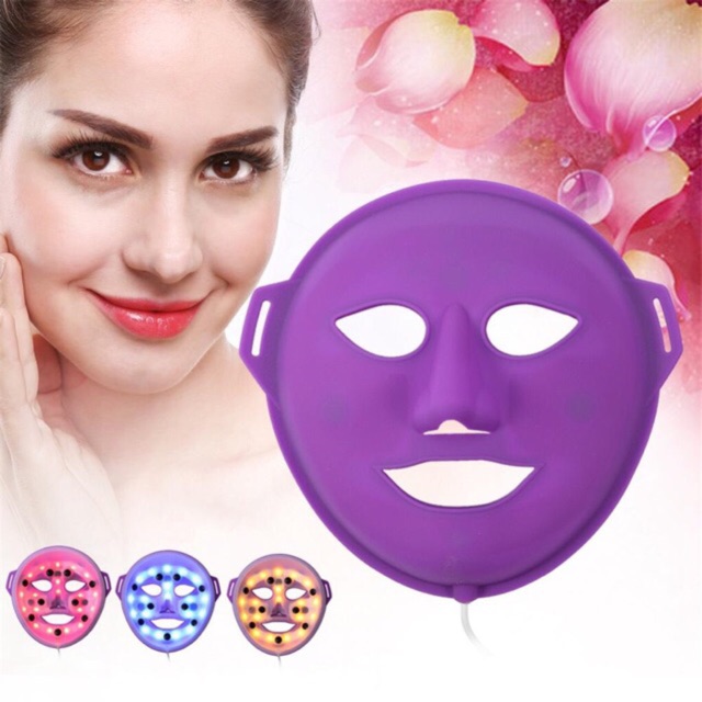 new Vibration Topeng PDT 3 warna pijat led light face photon therapy ungu