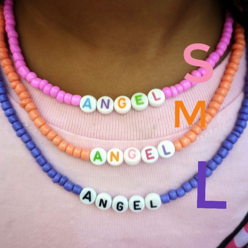 Kalung Manik Nama Anak - Beaded Name Necklace