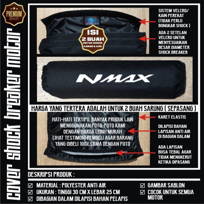 SARUNG PELINDUNG COVER SOKBREKER SHOCK BREAKER BELAKANG MOTOR NMAX