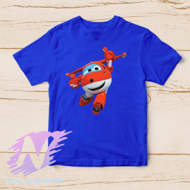 baju kaos anak superwings merah series tv pesawat