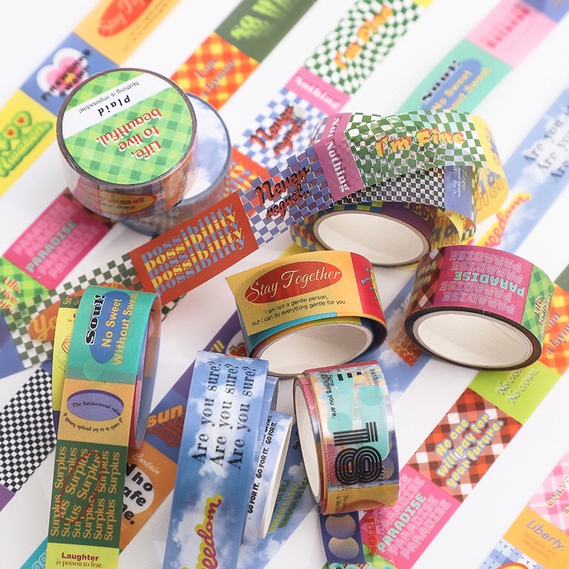 (ItsPico) 1 Rol Selotip/ Washi Tape Motif Lucu Aeshtetic DIY Scrapbook