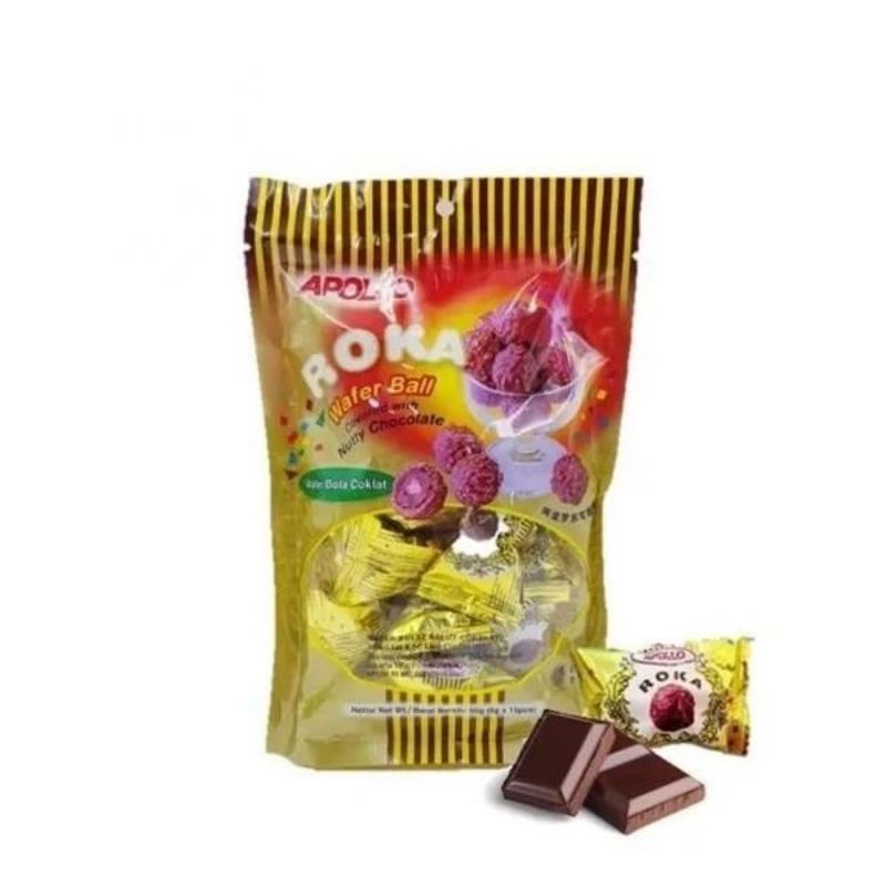 

Apollo Roka Wafer Ball Chocolate / Bola Wafer Cokelat Roka (90 gr)