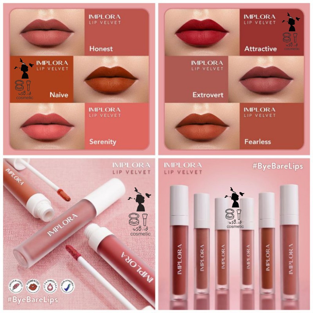 IMPLORA Lip Velvet 4,6 gram | Lip Cream | Lipstik | Lipvelvet | BPOM HALAL kosmetik bibir