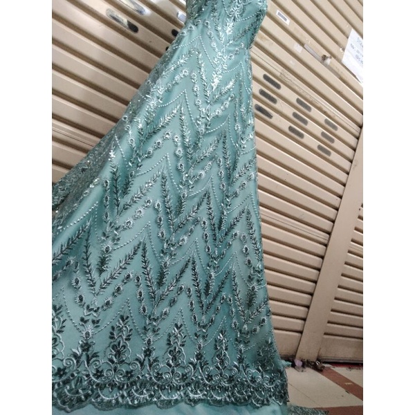 kain Bahan Tile bordir Garden kain kebaya / kain meteran
