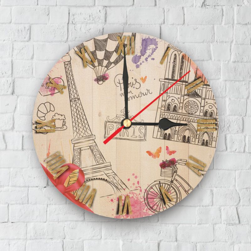 Jam Dinding Shabby Chic / Wall Clock dengan Design unik-JS01