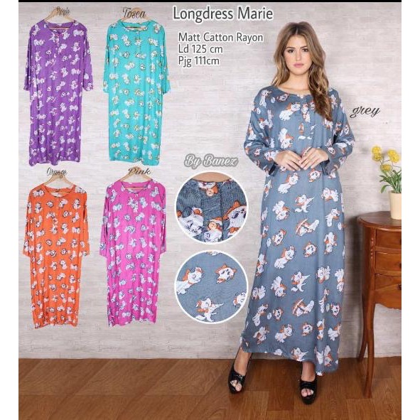 DASTER LONGDRESS CAT MARIE / LENGAN PANJANG BUSUI / BAJU TIDUR KUCING