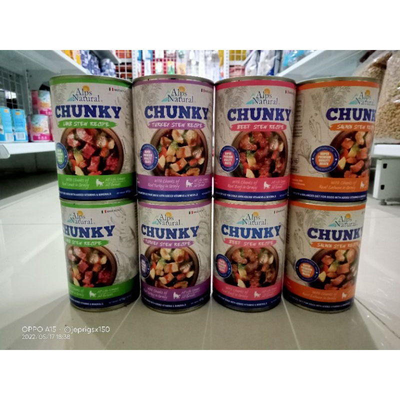 alps natural chunky makanan buat dog 415g