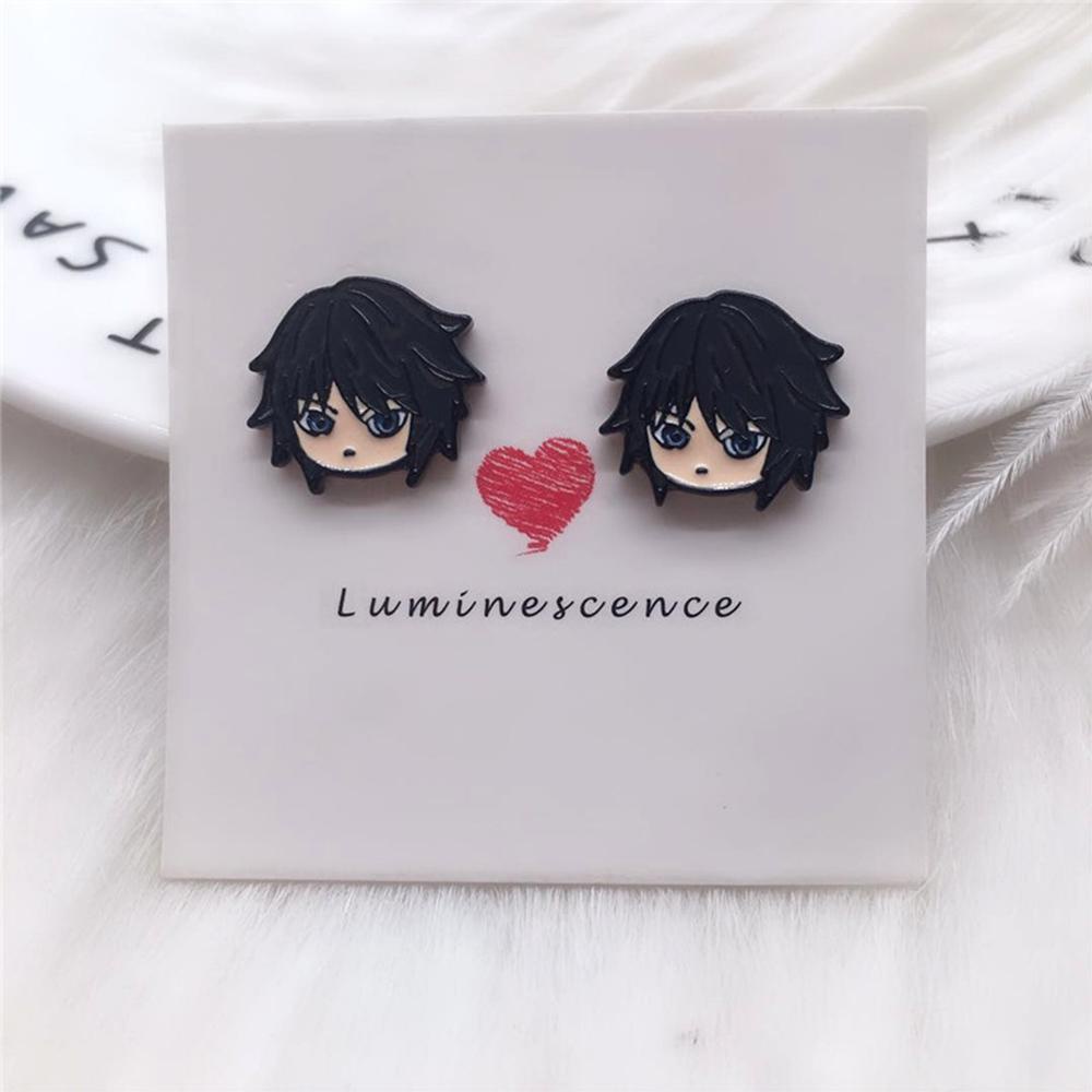 Anting Stud Desain Kartun Anime Demon Slayer Kimetsu No Yaiba Kamado Tanjirou Nezuko Bahan Akrilik Logam Gaya Jepang Untuk Cosplay