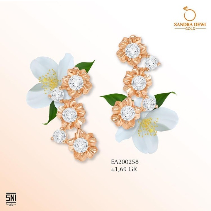 Anting Sandra Dewi Gold Flower Jasmine Collection EA200258