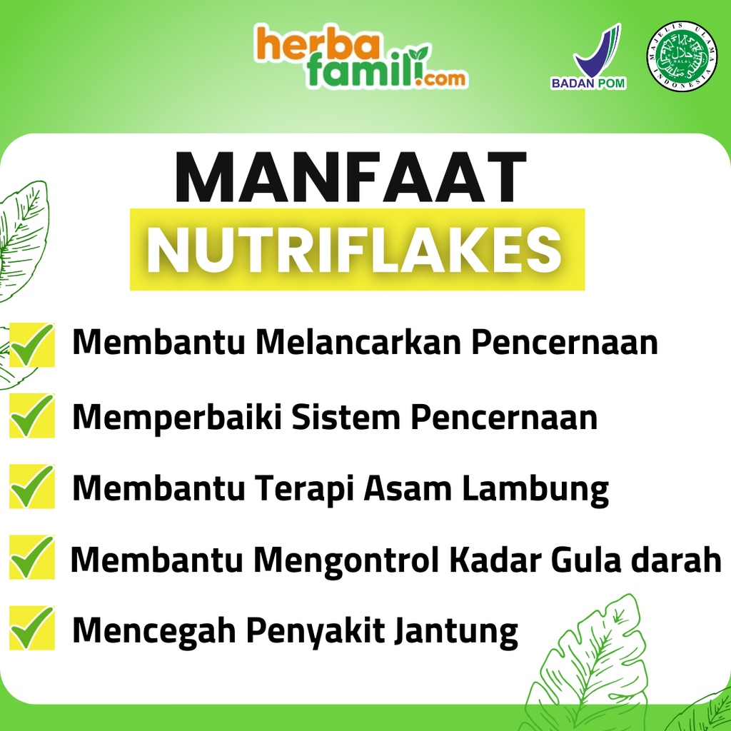 NUTRIFLAKES Sereal Cereal Ekstrak Daun Kelor Solusi Atasi Asam Lambung Maag Akut Diabetes Diet Tingkatkan Antibody Imunitas Tubuh 280 Gram