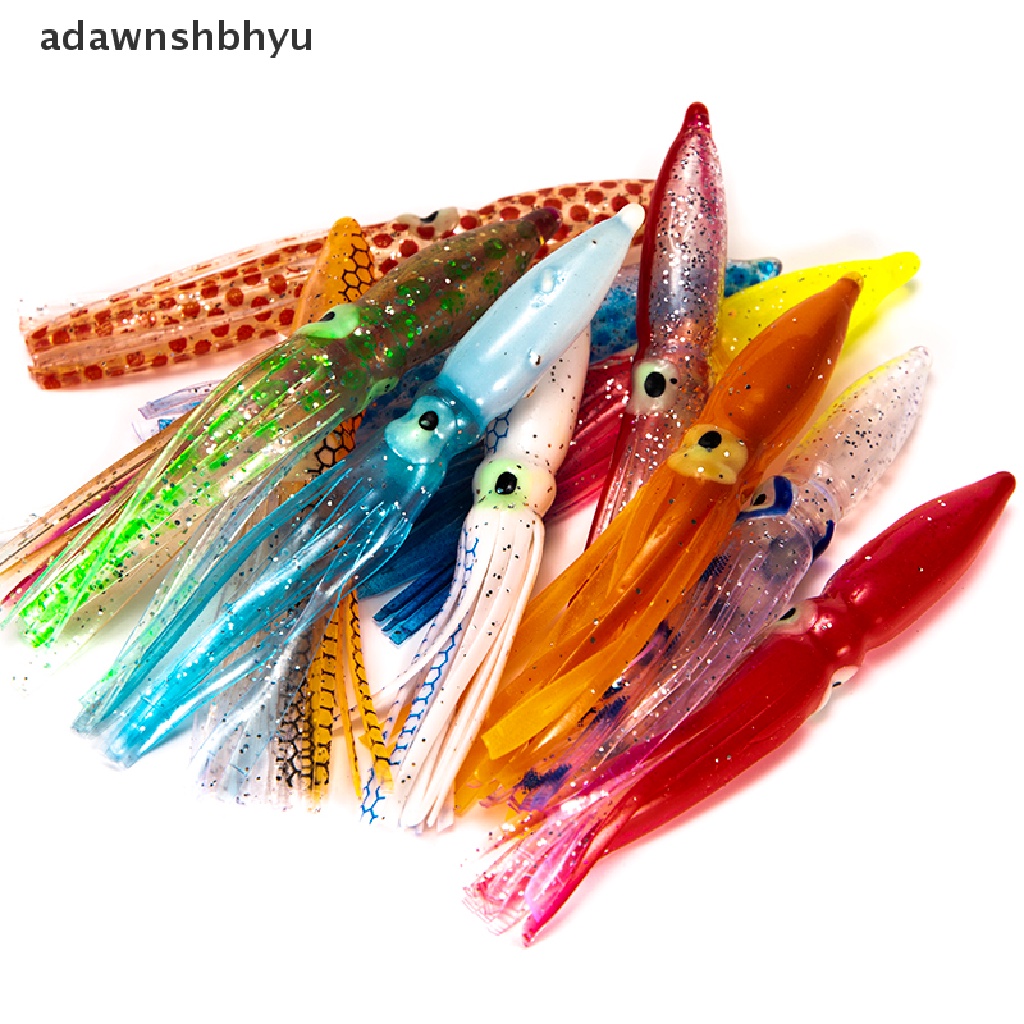 Adawnshbhyu 10 Pcs 8 cm Soft Lure Squid Artificial Bait Lures Gurita Tuna Umpan Ikan Layar