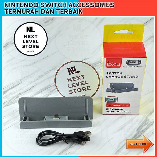 iPlay Nintendo Switch Lite Charging Dock Stand Charger ORI – Gray