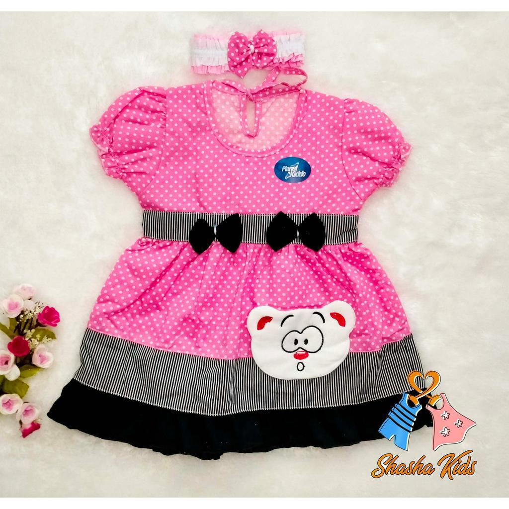 [S-039] Baju Bayi Perempuan /Dress Bayi Perempuan Planet Kids cantik  motif bunga Murah   0-6 bln