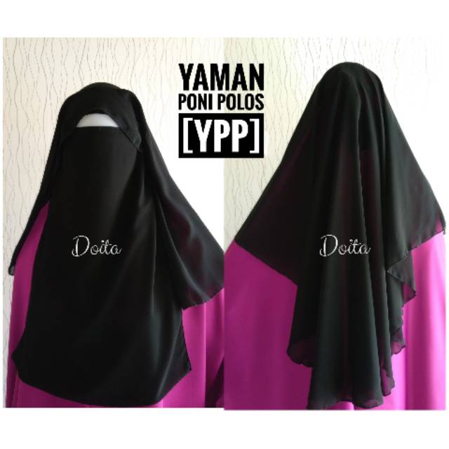 Niqob Cadar Yaman Poni polos rempel renda