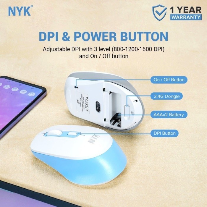 NYK C50 Mouse Wireless Bluetooth Optical Silent