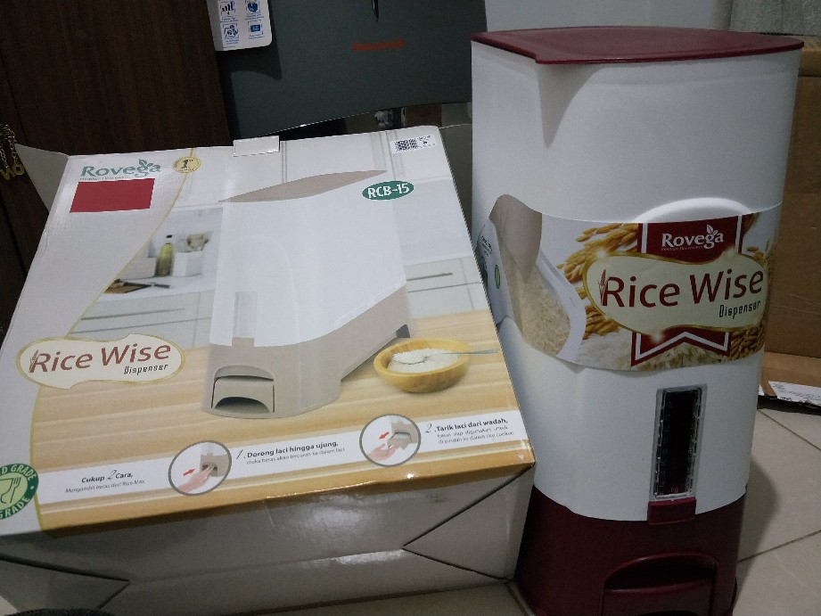 Rovega Rice Box / Dispenser / Tempat / Wadah / Kotak / Beras 5kg / 5 Kg / 15kg / 15 Kg