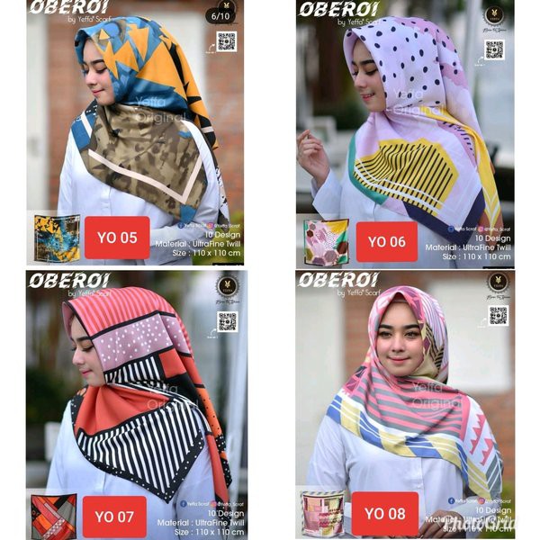 Terbaru hijab jilbab kerudung segiempat oberoi by yeffa