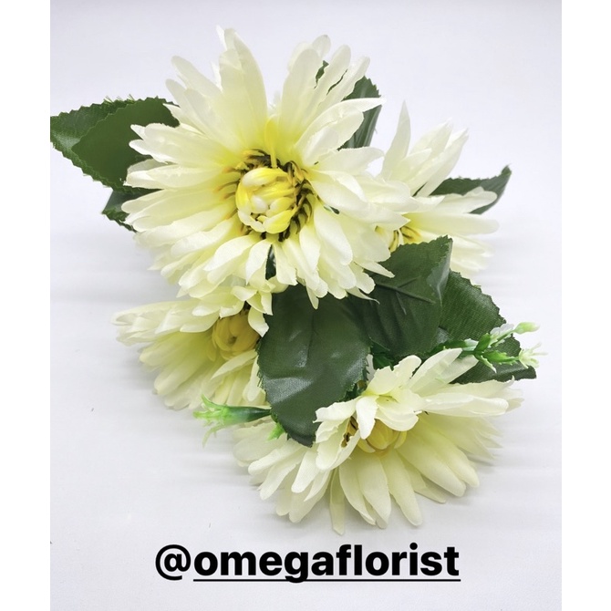 Krisan Afrika Artificial Bunga Artificial/Bunga Plastik/Bunga Dekorasi/Dekorasi Pernikahan/Pernikahan-Putih Gading