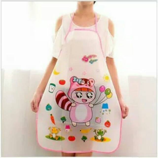 Celemek dapur plastik / apron waterproof hellokitty panda import