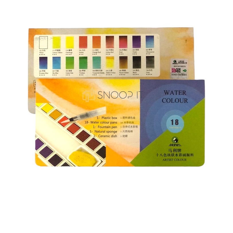 

Water Colour 18 Warna Maries #W-4018 / Cat Air Artist Colour 18 Warna – SHABQ