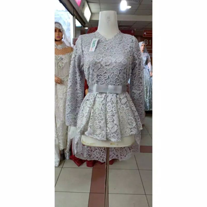 ( HANYA ATASAN ) KEBAYA DEWI BROKAT / KEBAYA AURORA BROKAT MODERN / HIJAU BOTOL / GOLD / MAROON / DUSTY / NAVY / SILVER-5